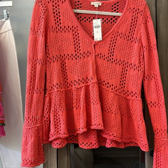 Pilcro from Anthropologie Pointelle Babydoll SWEATER SIZE Small - Picture 5 of 7